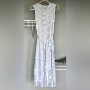 New Hugo Boss white eyelet dress